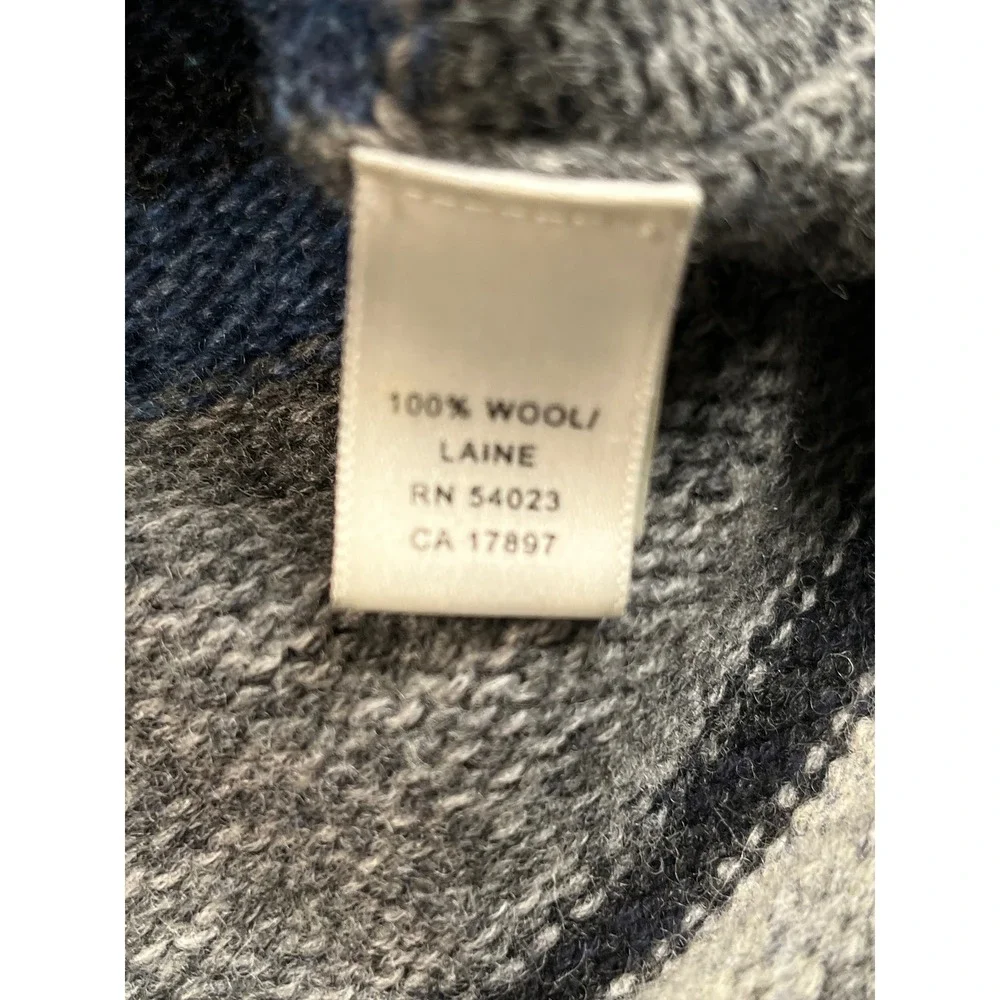 Banana Republic Men's Striped Wool Quarter Zip Sweater‎ Size L